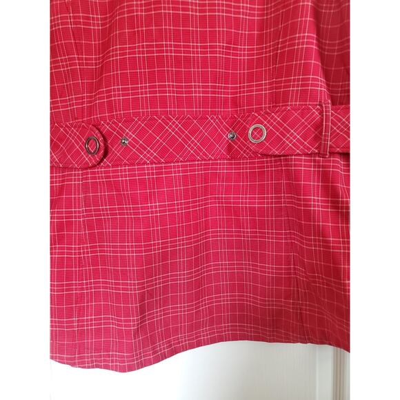 Bergans of Norway 1523 Mandal Lady Red Plaid Outdoor Belted Jacket Women's Large - Picture 16 of 16